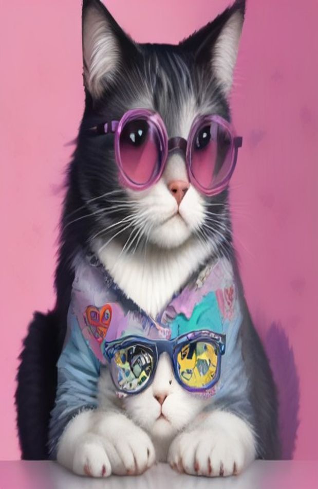 Cat With Glasses Wallpaper