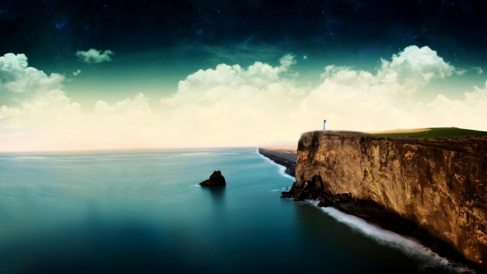 Landscape Ocean Cliff HD Wallpaper