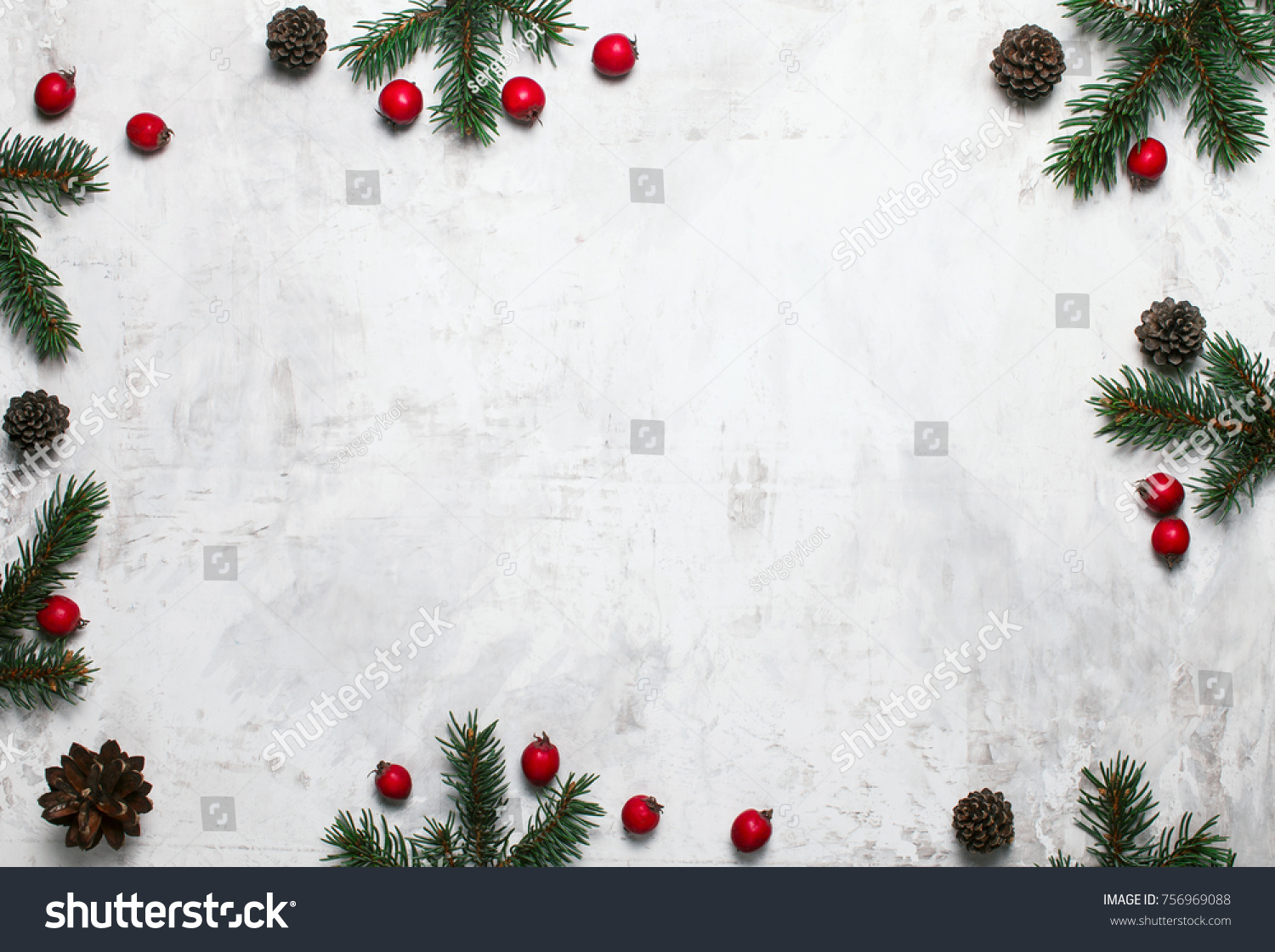 Christmas Background Fir Branches Cones Stock Photo Edit Now