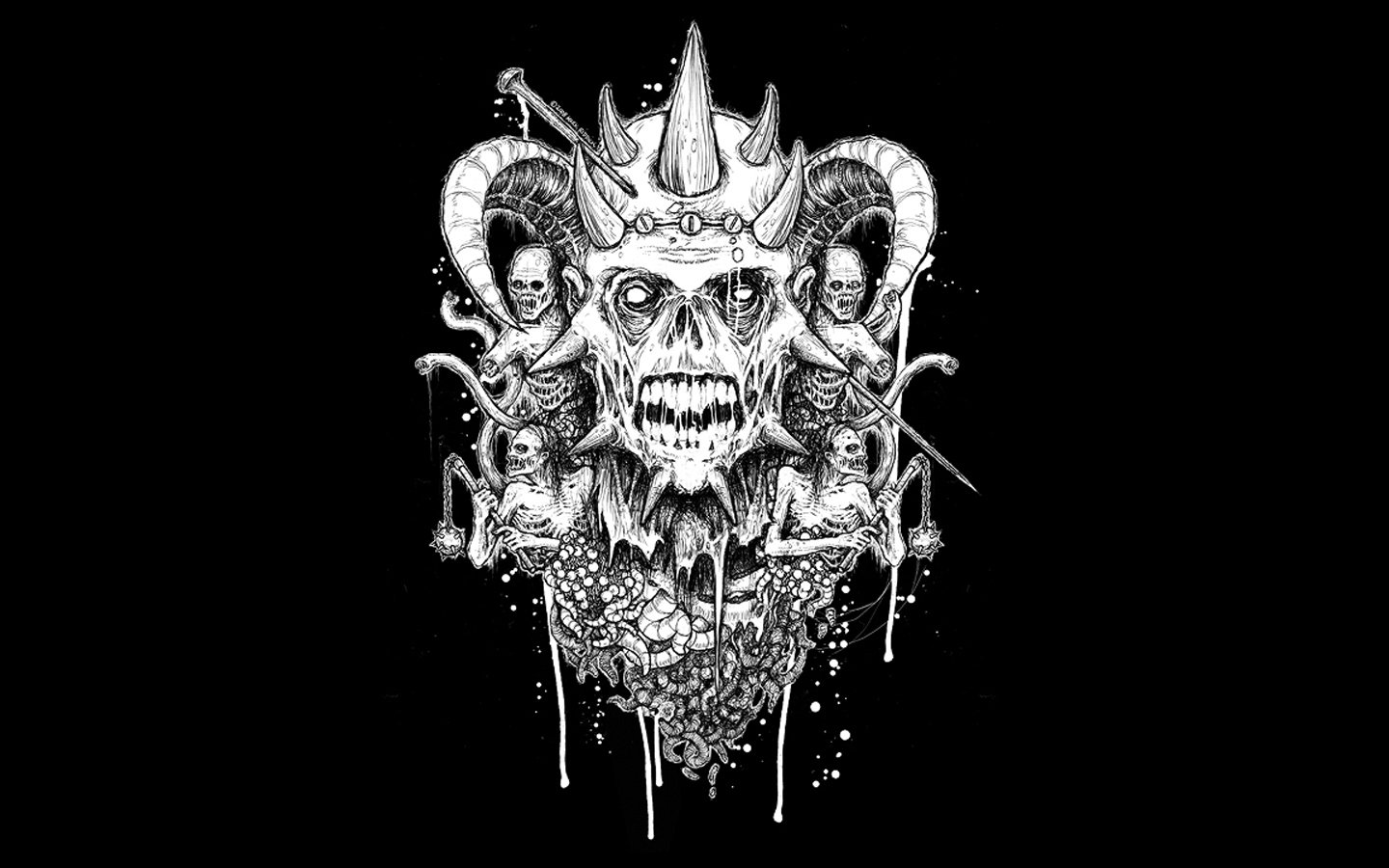Dark Occult Skull Horror Evil Satanic Satan Demon Skulls Wallpaper