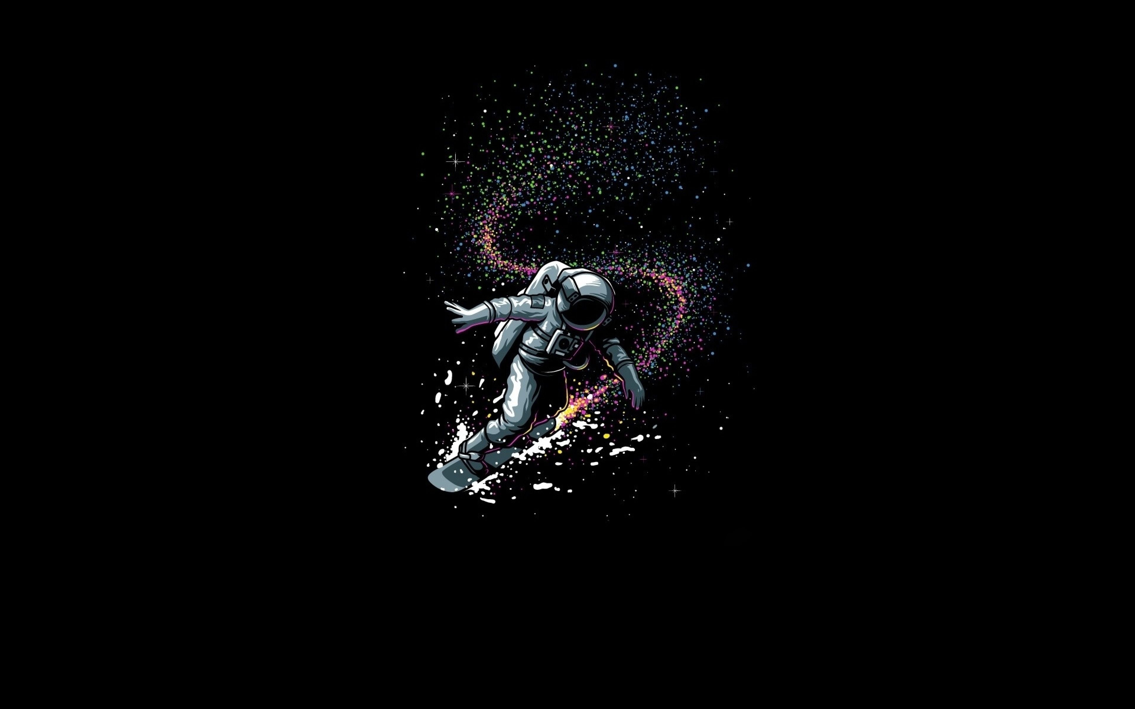 Surfing Astronaut Space iPhone Wallpaper
