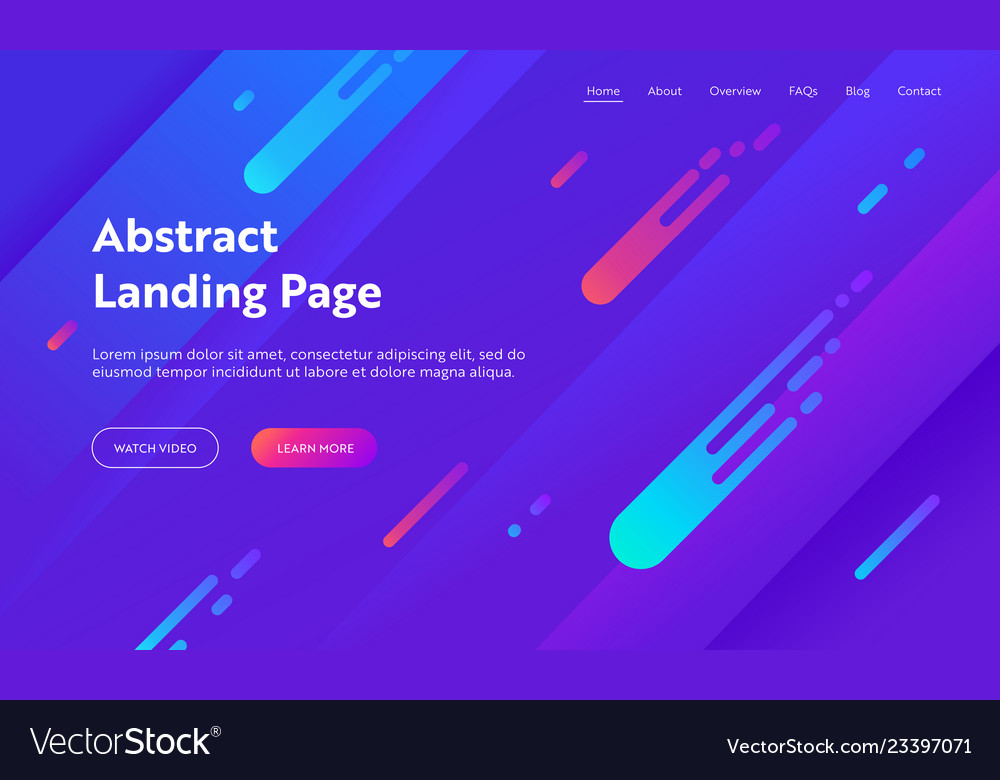 Abstract Background Landing Template Website Vector Image