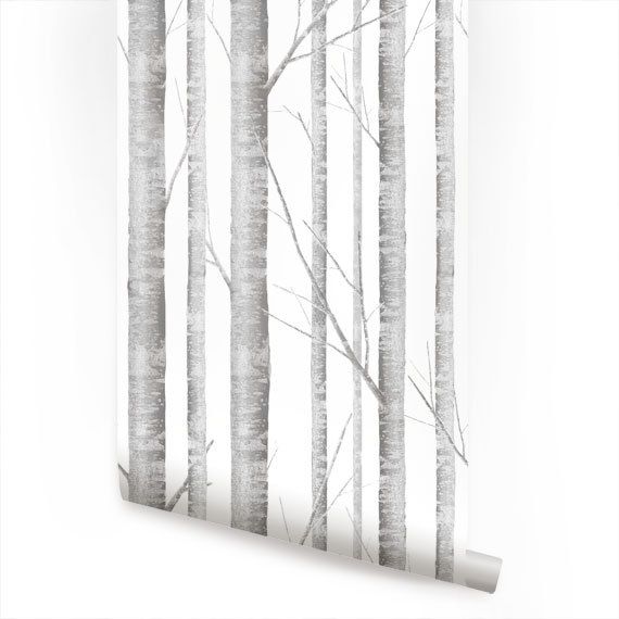 Listing Birch Tree Peel Stick Fabric Wallpaper