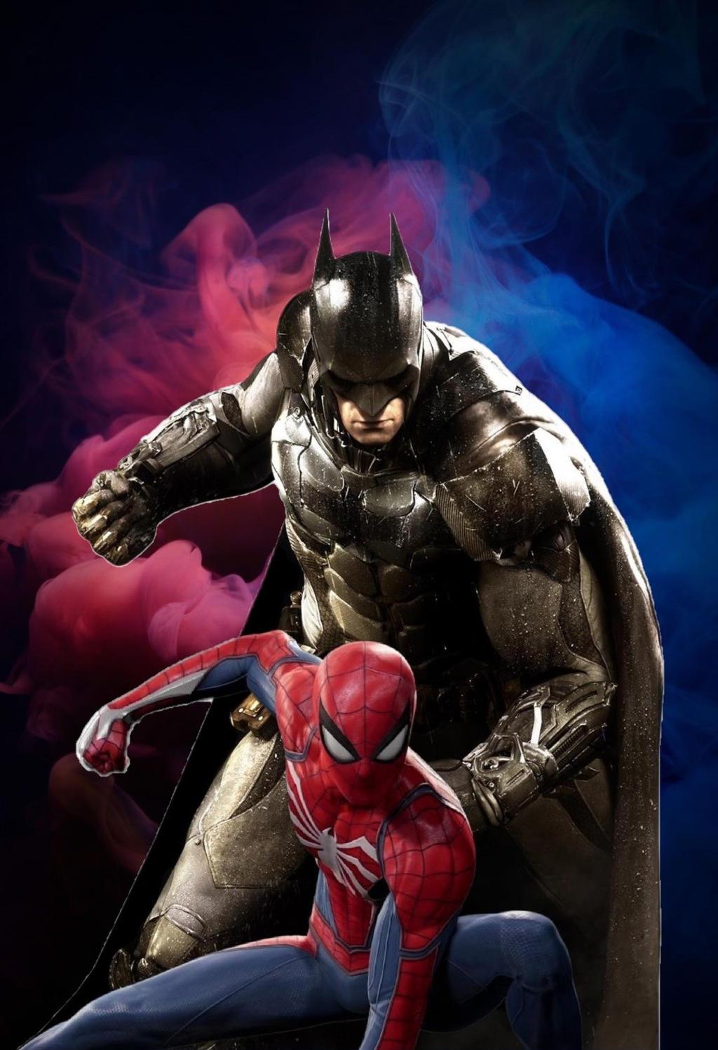 Batman And Spider Man Mobile Tablet Wallpaper By Animeaful On