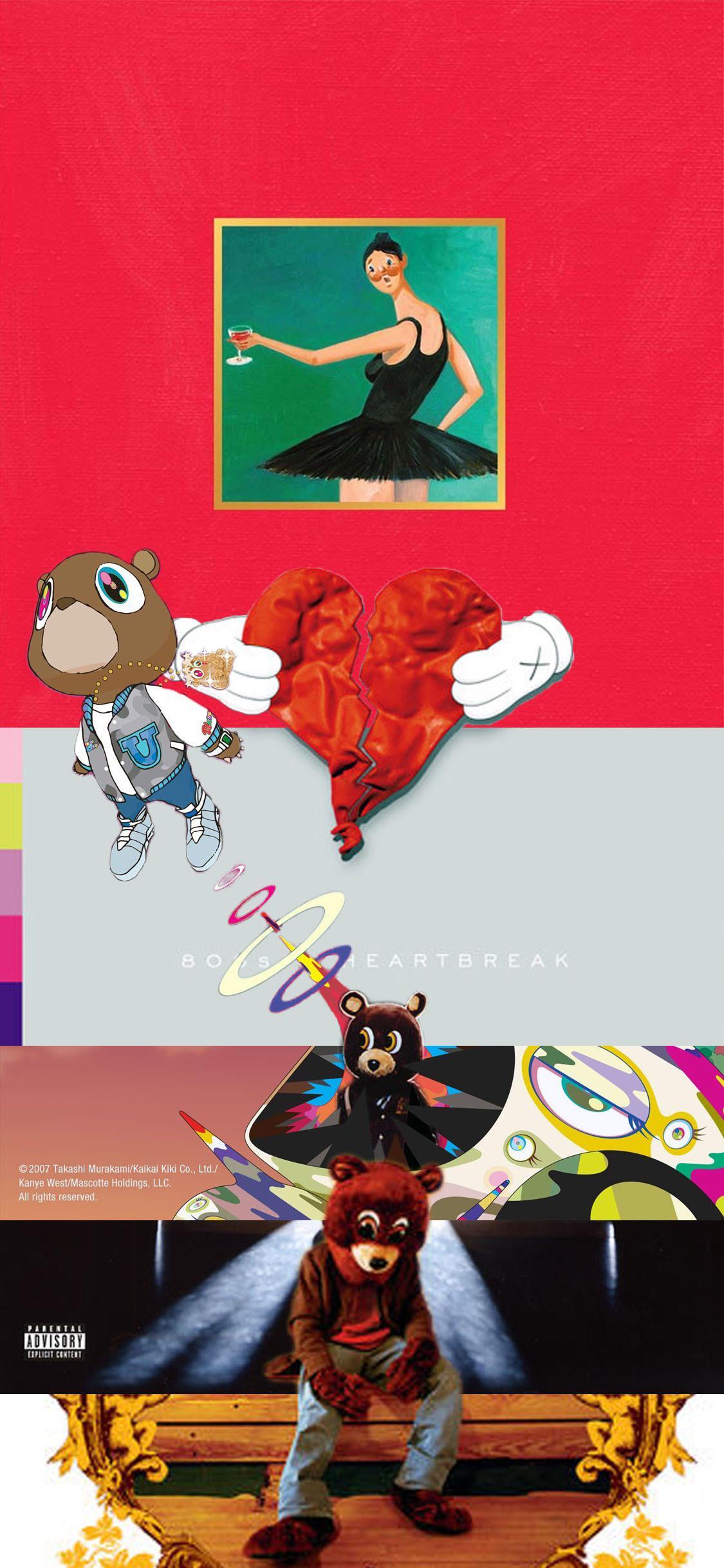An iPhone wallpaper I made of the first albums rKanye