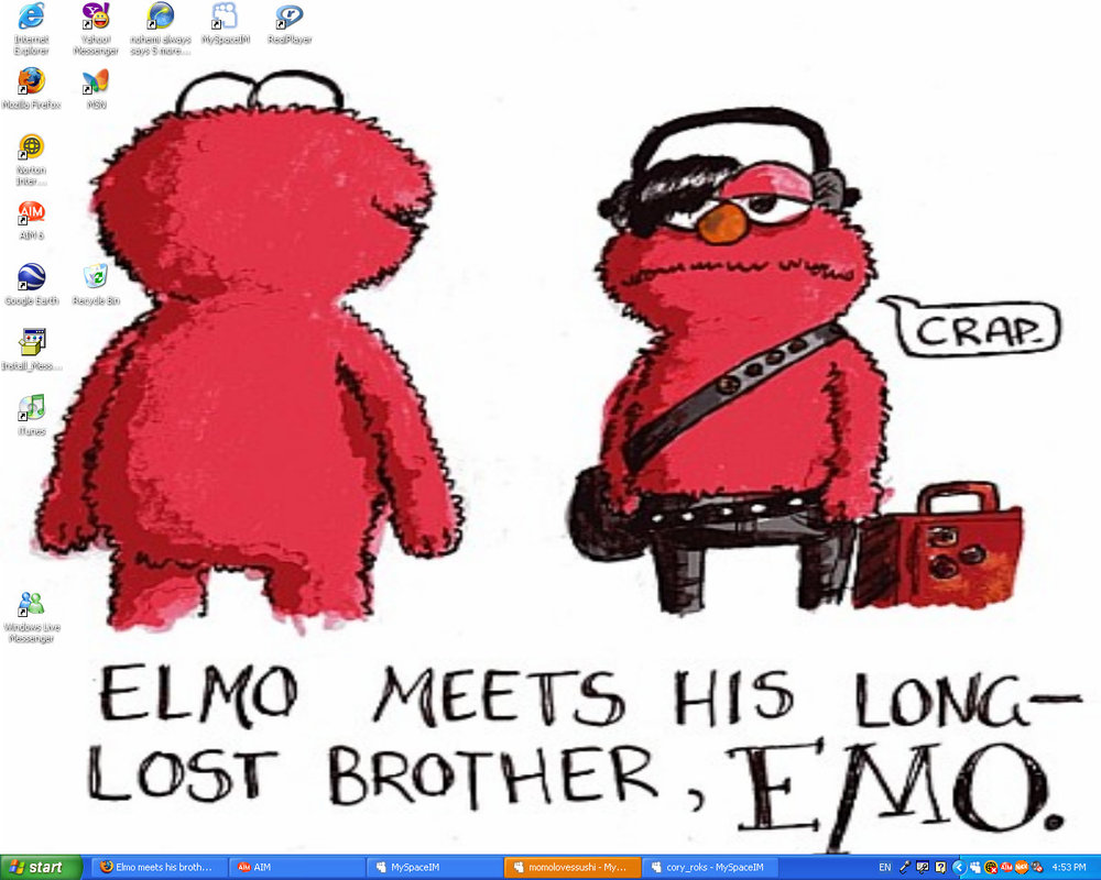 Elmo And Emo Wallpaper By Darkpurpleanime