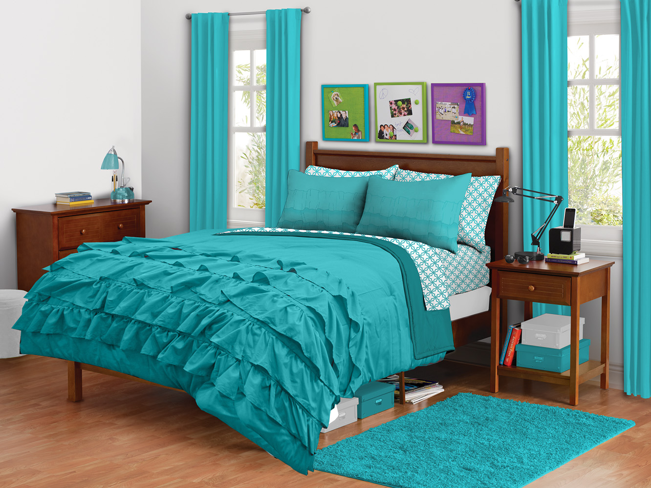 Free Download Comforter Set Turq Bedroom Accessories Walmart
