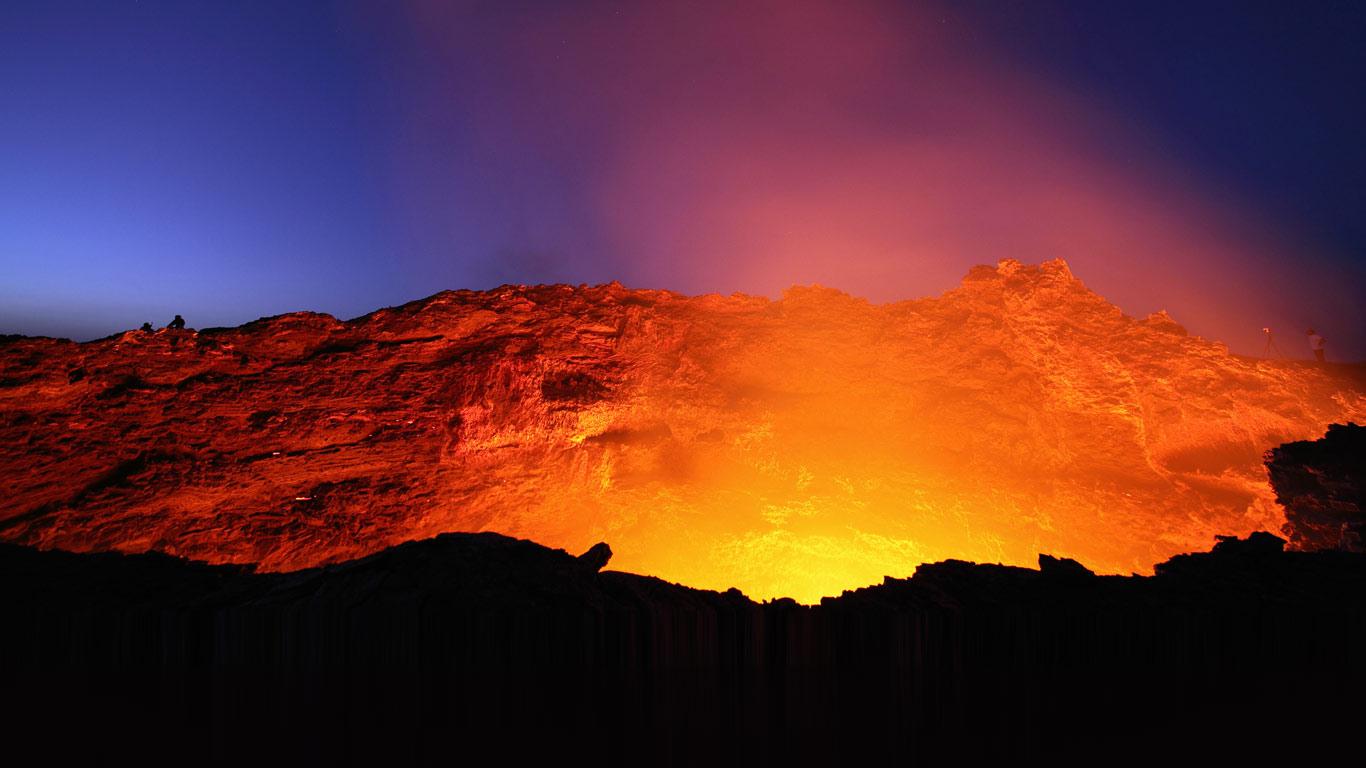 Lava Lake In The Glowing Crater Of Erta Ale Volcano Ethiopia Dr