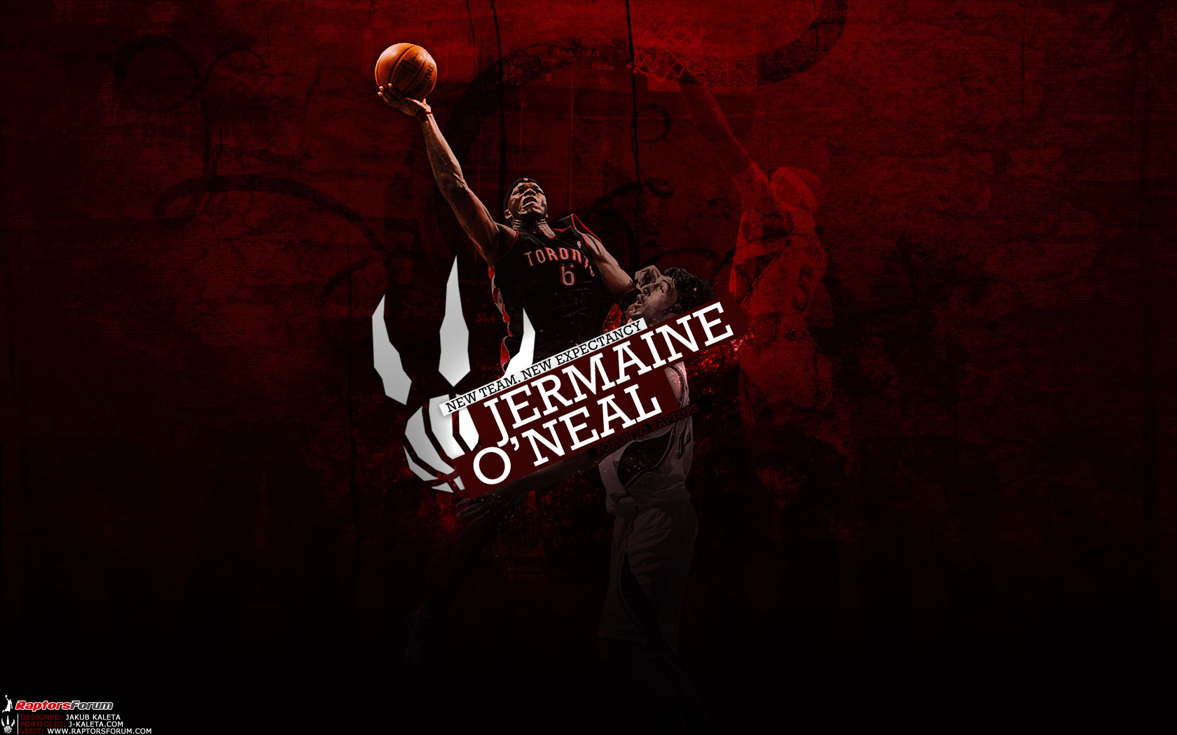 Jermaine O Neal Raptors Widescreen Wallpaper Basketball