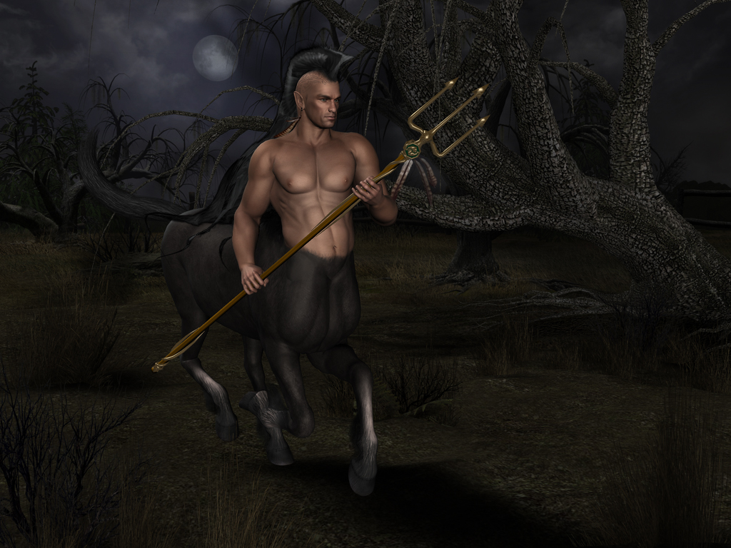 Strong Centaur With Trident Mythical Creatures Wallpaper Background