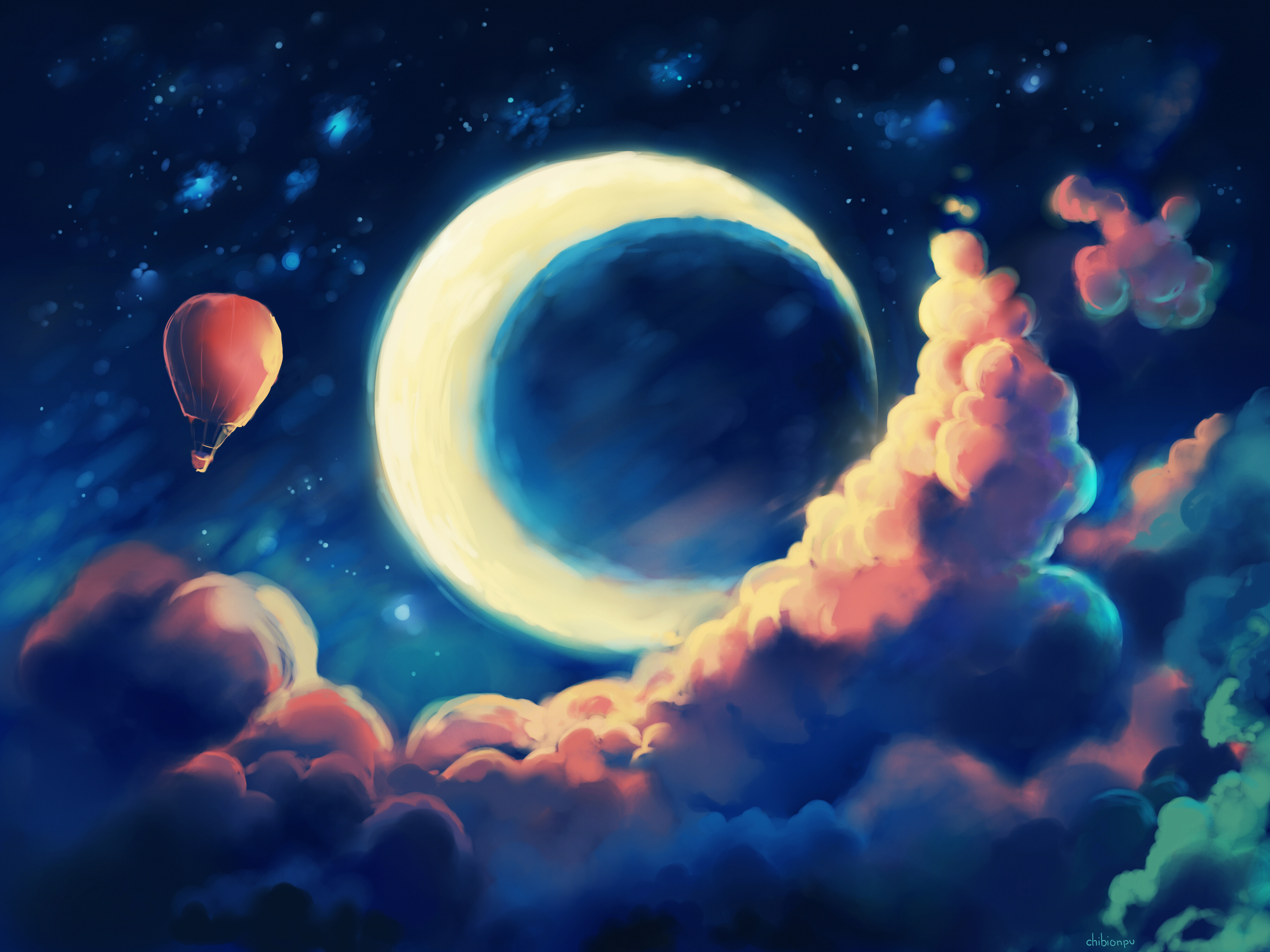 Free download Hot Air Balloon HD Wallpaper Background Image 3000x2250  [3000x2250] for your Desktop, Mobile & Tablet | Explore 21+ Moon Drawing  Wallpapers | Moon Wallpapers, Moon Wallpaper, Sailor Moon Backgrounds