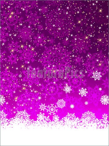Illustration Of Purple Winter Background With Snowflakes Eps