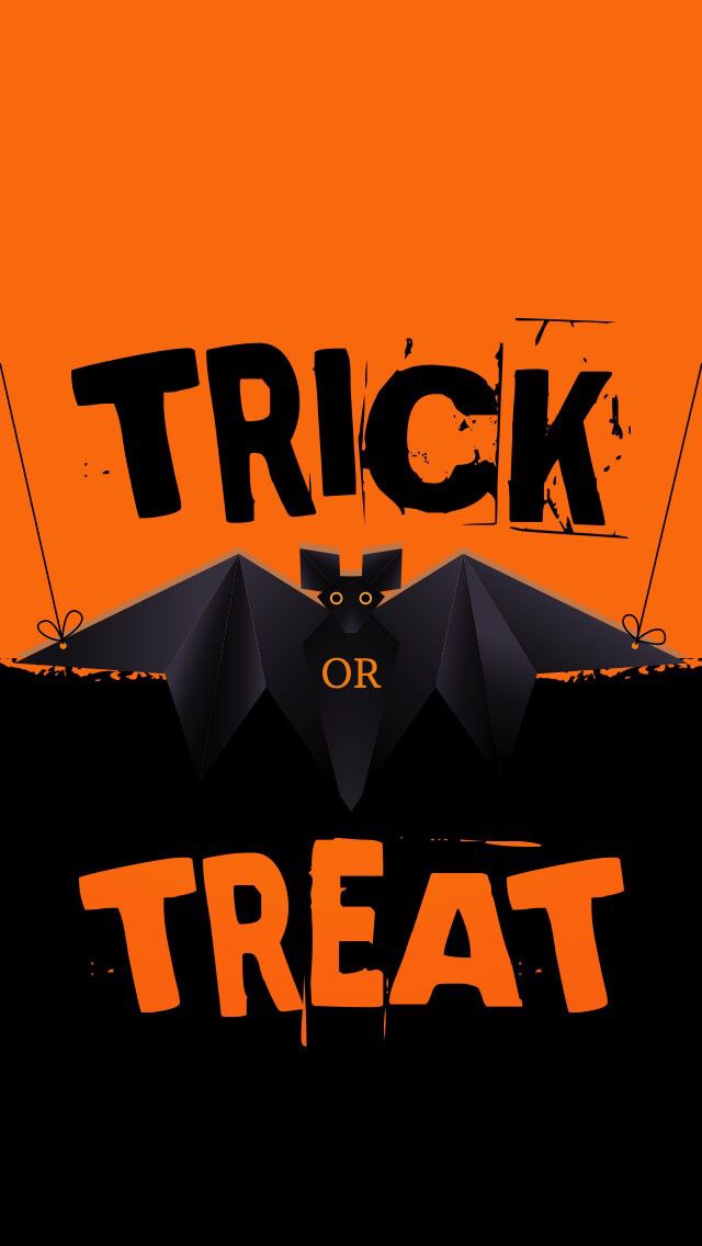 Trick Or Treat Halloween Artwork Illustration Black And Orange