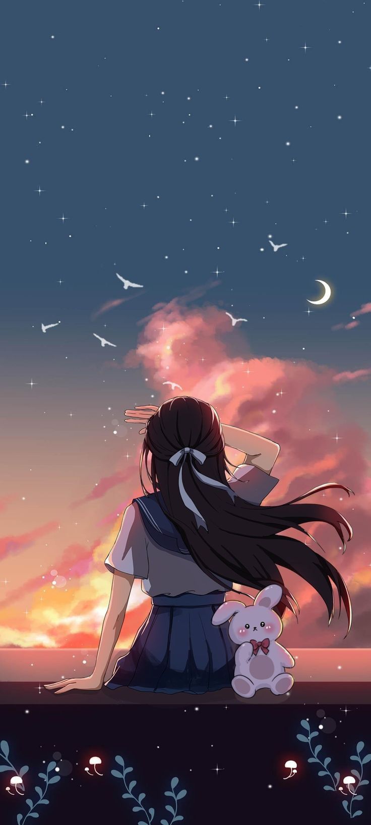 Wallpaper Anime Aesthetic iPhone Kawaii Scenery