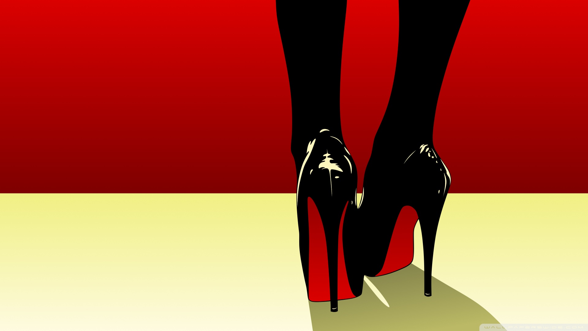 Pop Art High Heels Shoes Red Bottom Ultra HD Desktop Background