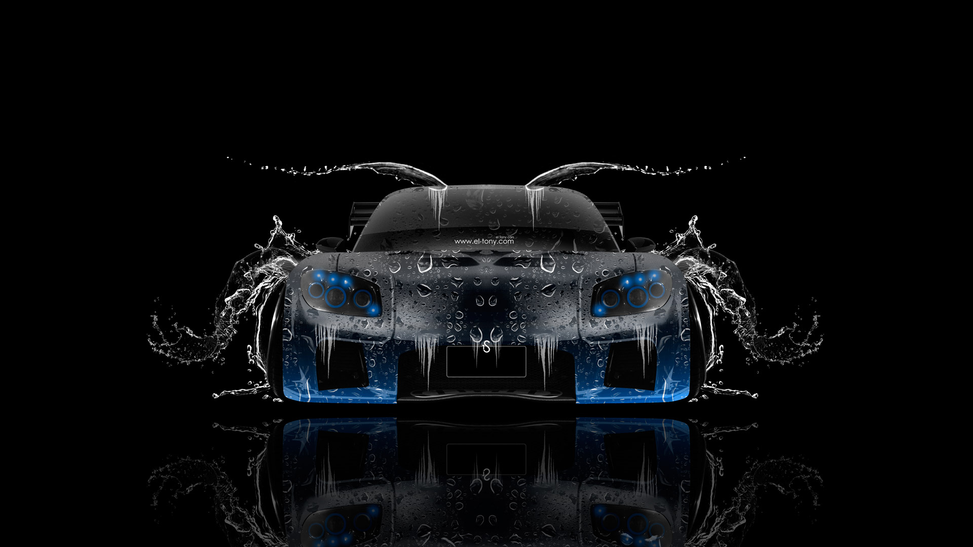 Mazda Rx7 Veilside Jdm Front Water Car Blue Neon HD Wallpaper