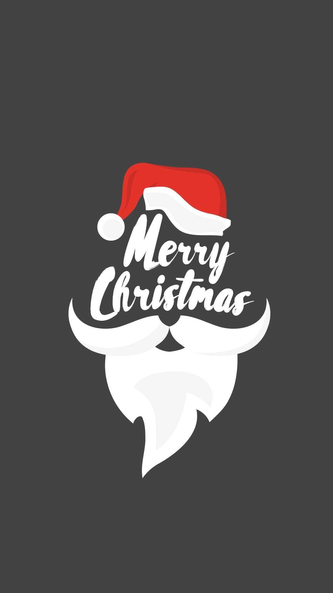Merry Christmas Santa Beard iPhone Wallpaper Merry christmas