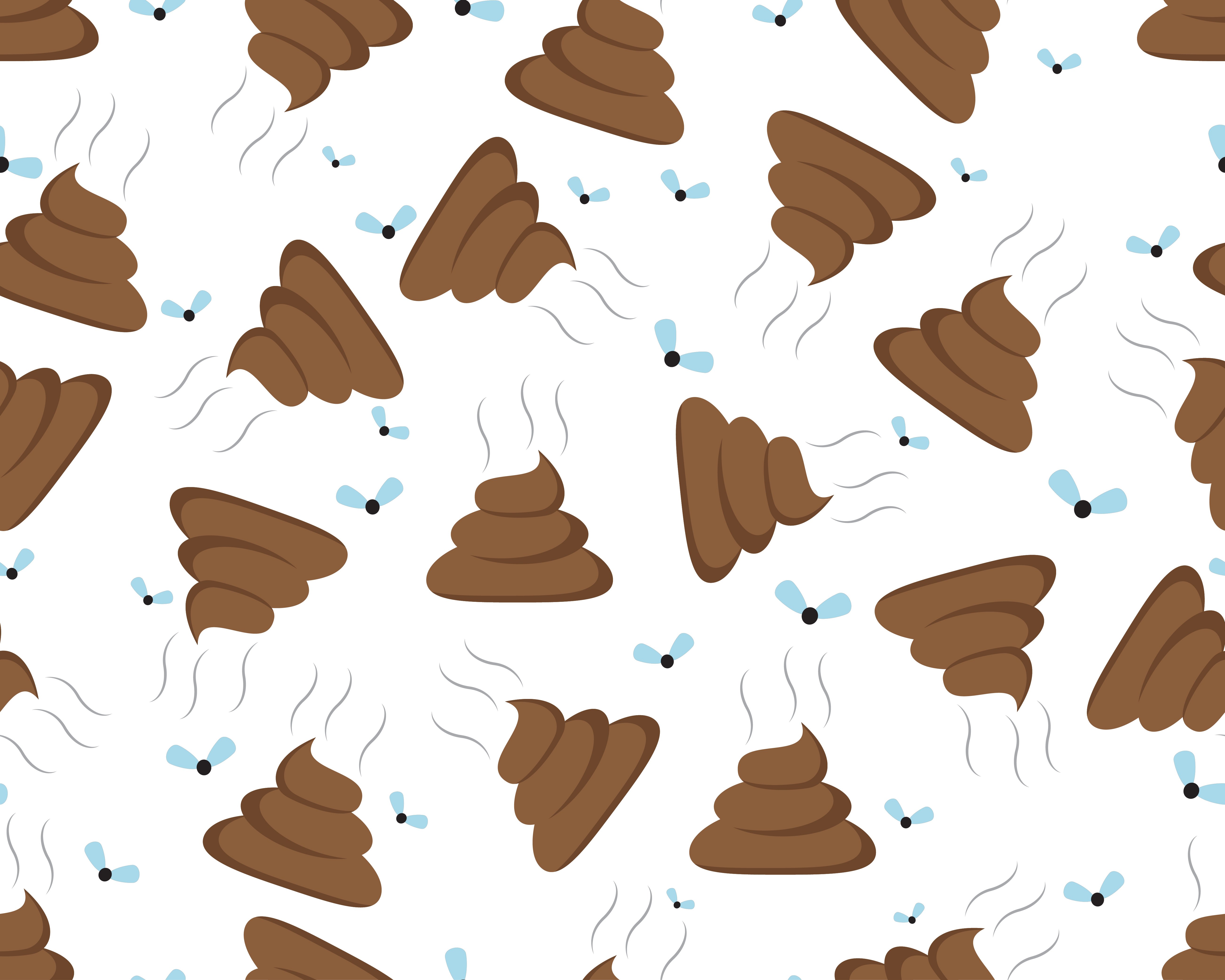 Seamless Pattern Of Poop Icon Isolated On White Background