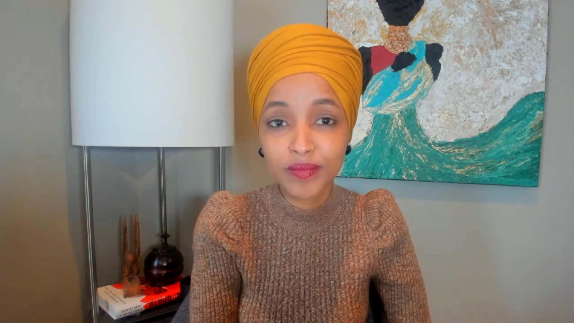 Ilhan Omar During Online Meeting Wallpaper