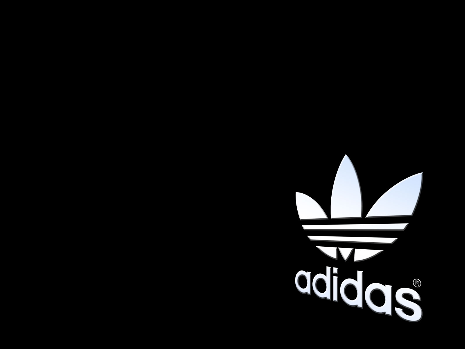 Adidas logo on a black background
