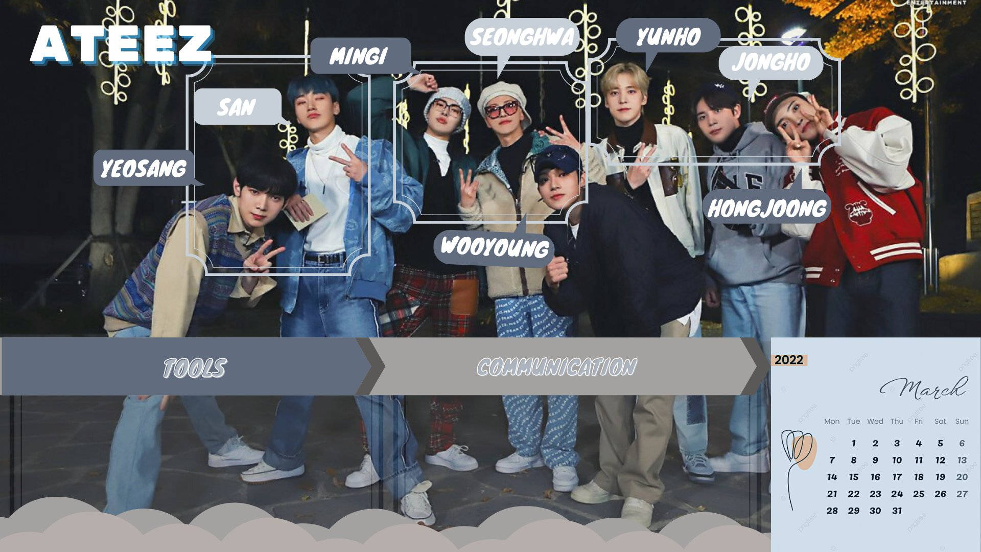A Calendar With Group Of People Wallpaper
