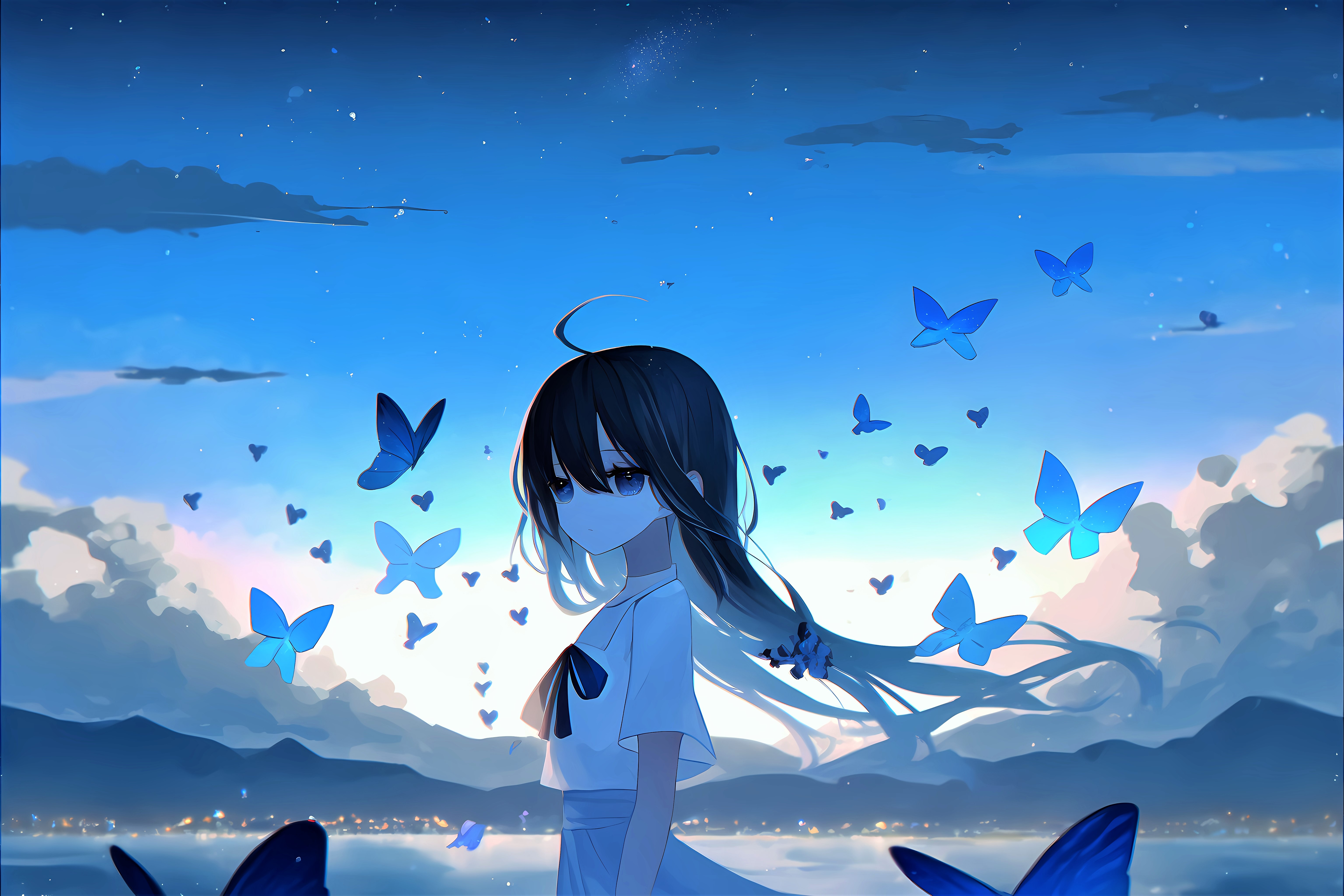 Sad Girl Wallpaper 4k Anime Mood Butterflies