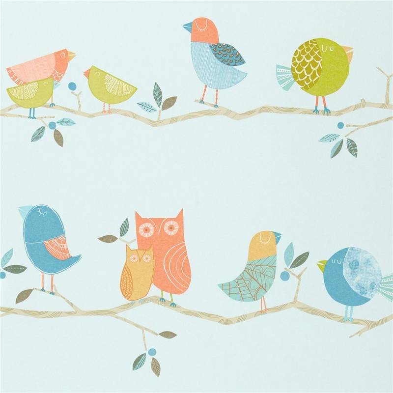 Blue Owls Birds Trees What A Hoot Harlequin Wallpaper