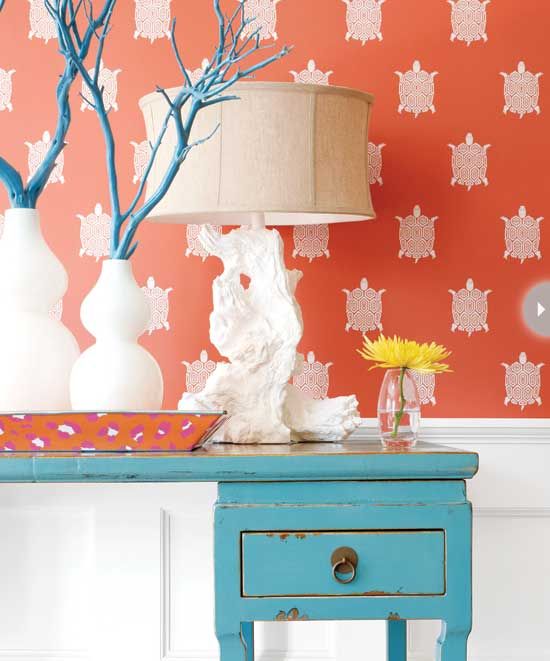 Kravet Lee Jofa Wallpaper Orange And Blue Rooms