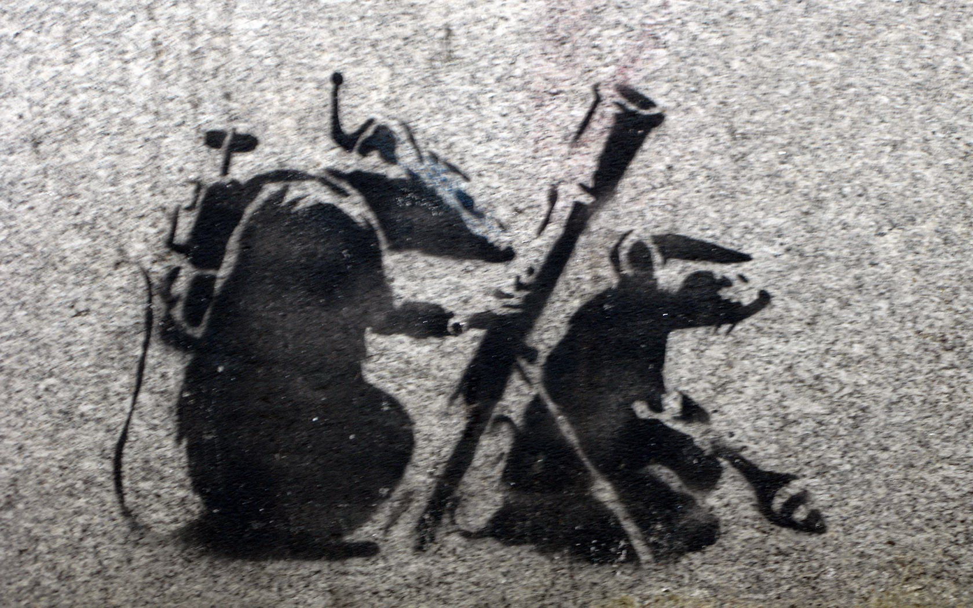 Mortar Rats Banksy Wallpaper Art Street Wall