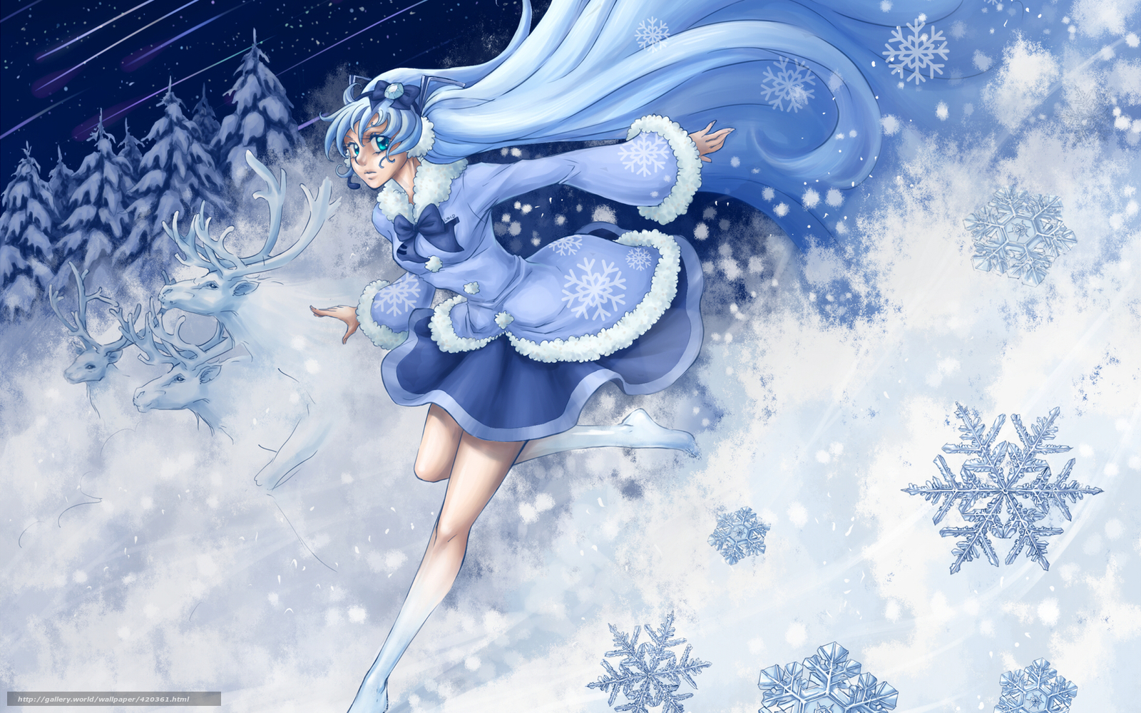 Wallpaper Art Vocaloid Girl Winter Desktop