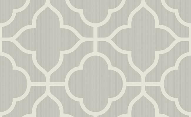 Traditional Ogee White and Grey Wallpaper 650x400