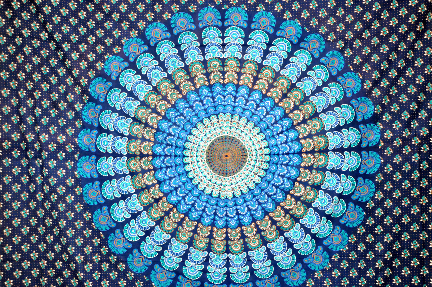 Hippie Tree Tapestry Blue Indian Mandala