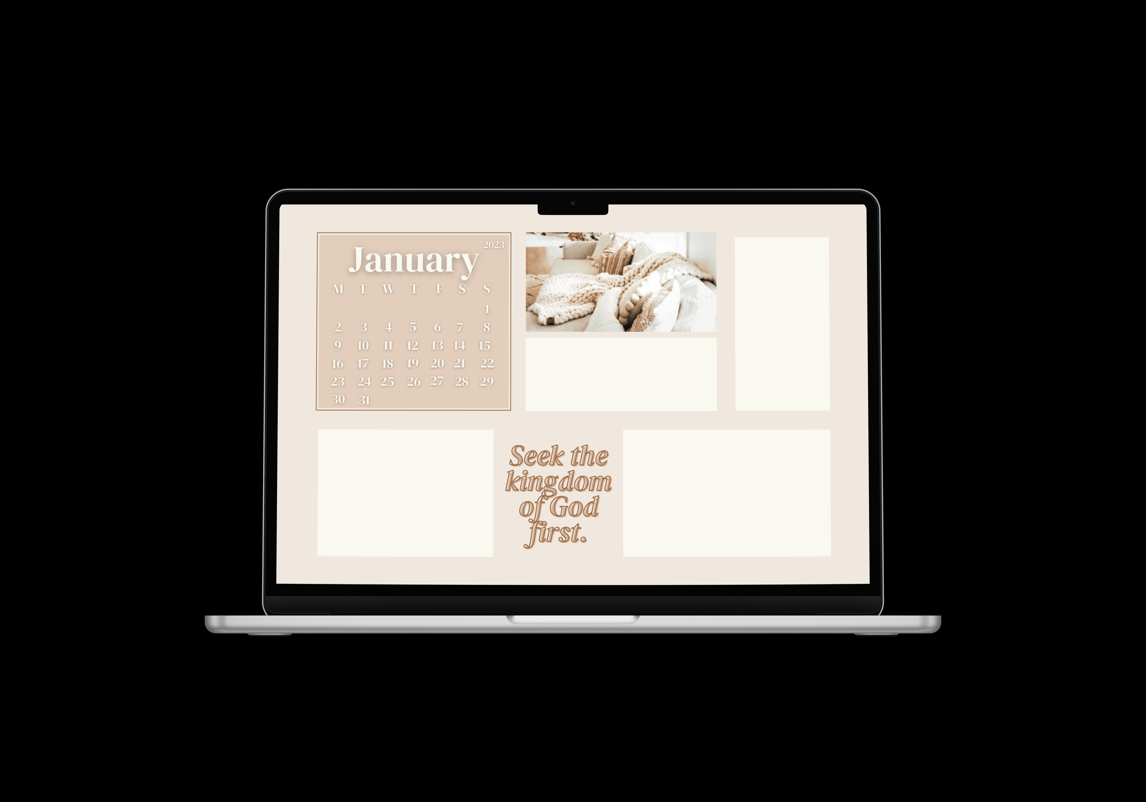 Desktop Wallpaper Calendar And Folder Icons Neutral Aesthetic