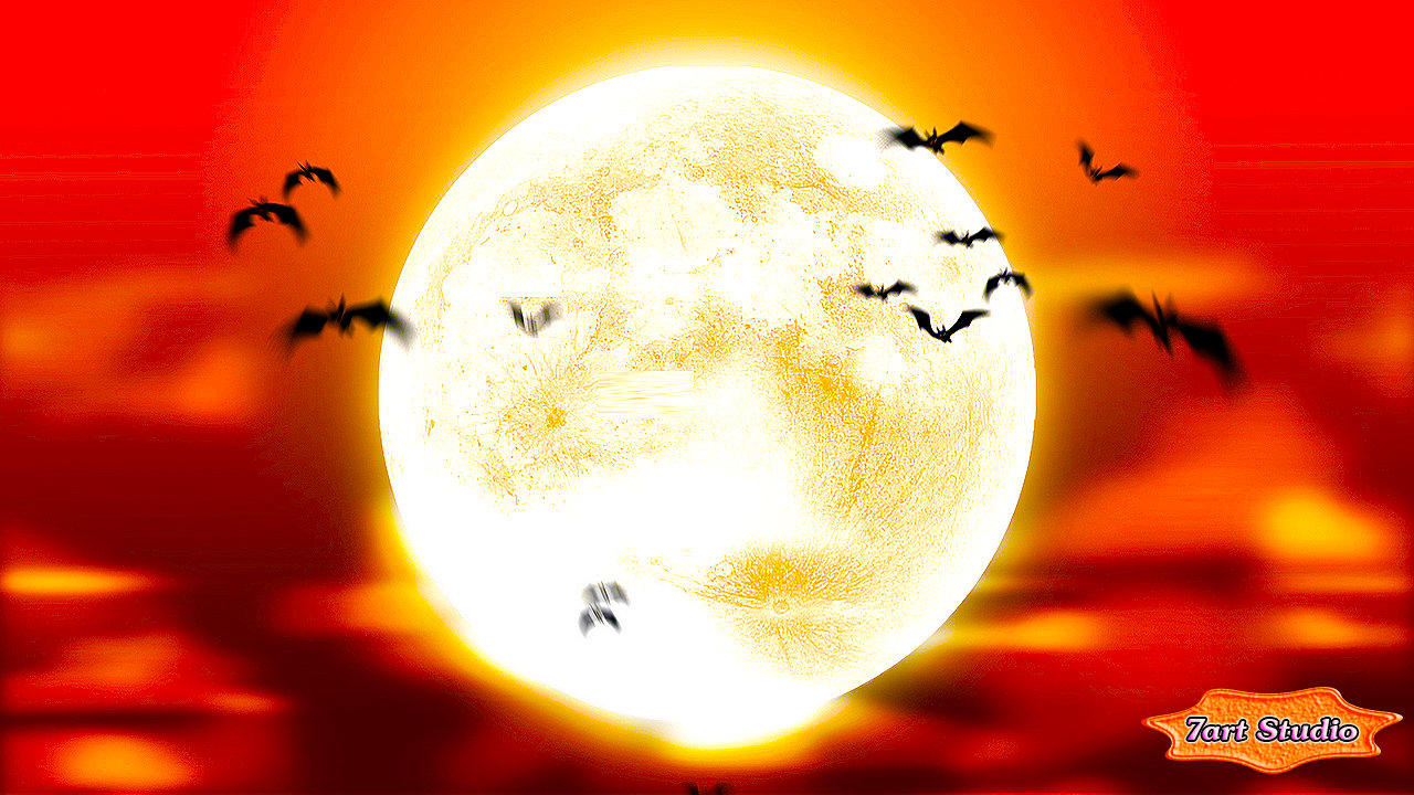 Full Moon Bats Screensaver And Live Animated Wallpaper For Pc