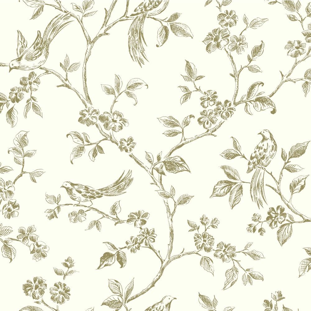 Cream Silver Gold Fd40290 Birds Flowers Fine Decor Wallpaper