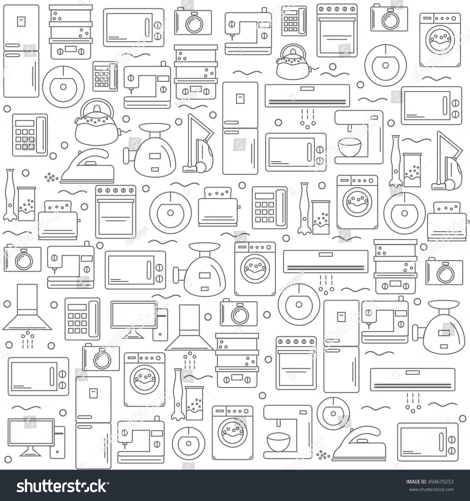 Home Appliances Background Image Home Appliances Stock Vector