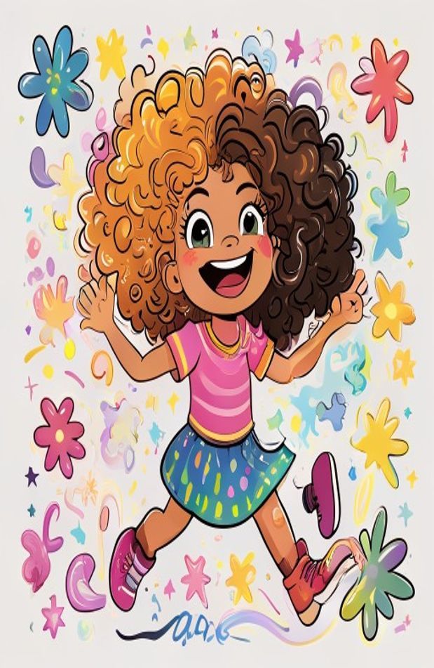 Curly Girl Cartoon Wallpaper