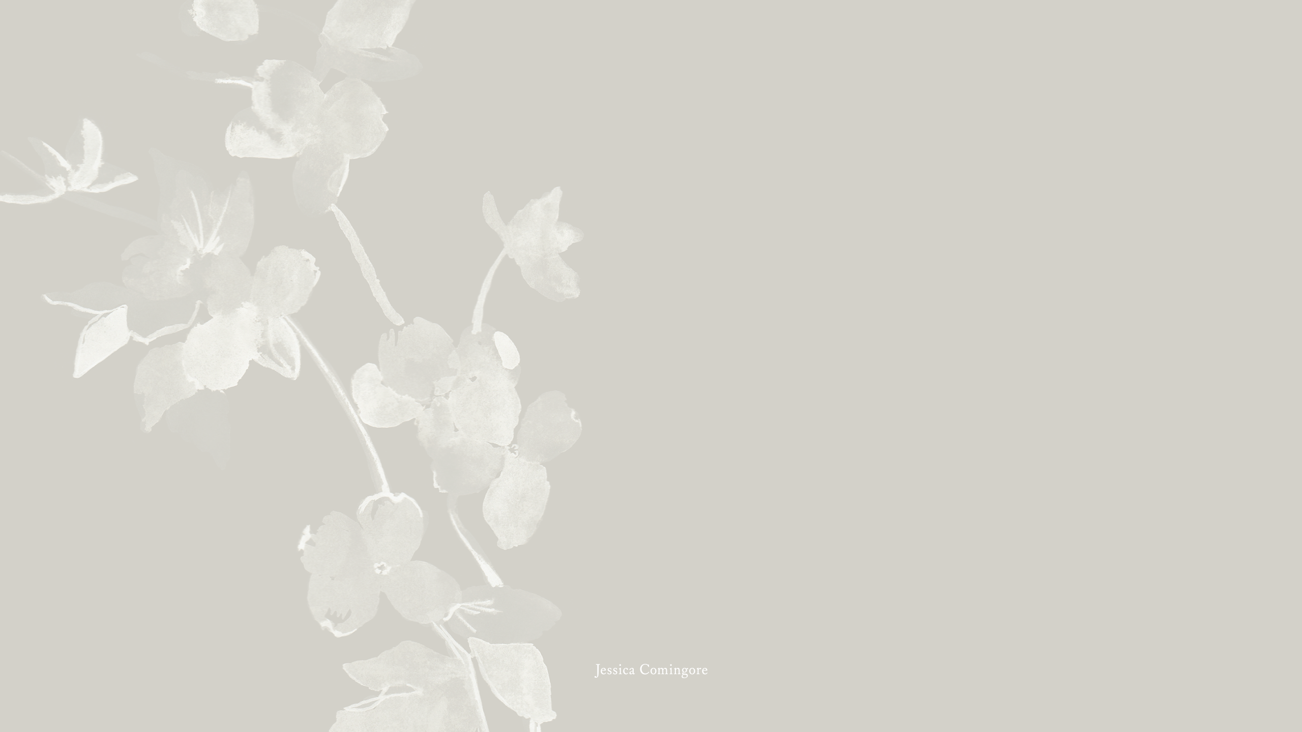 Desktop Floral Watercolor Wallpaper Pale Gray HD