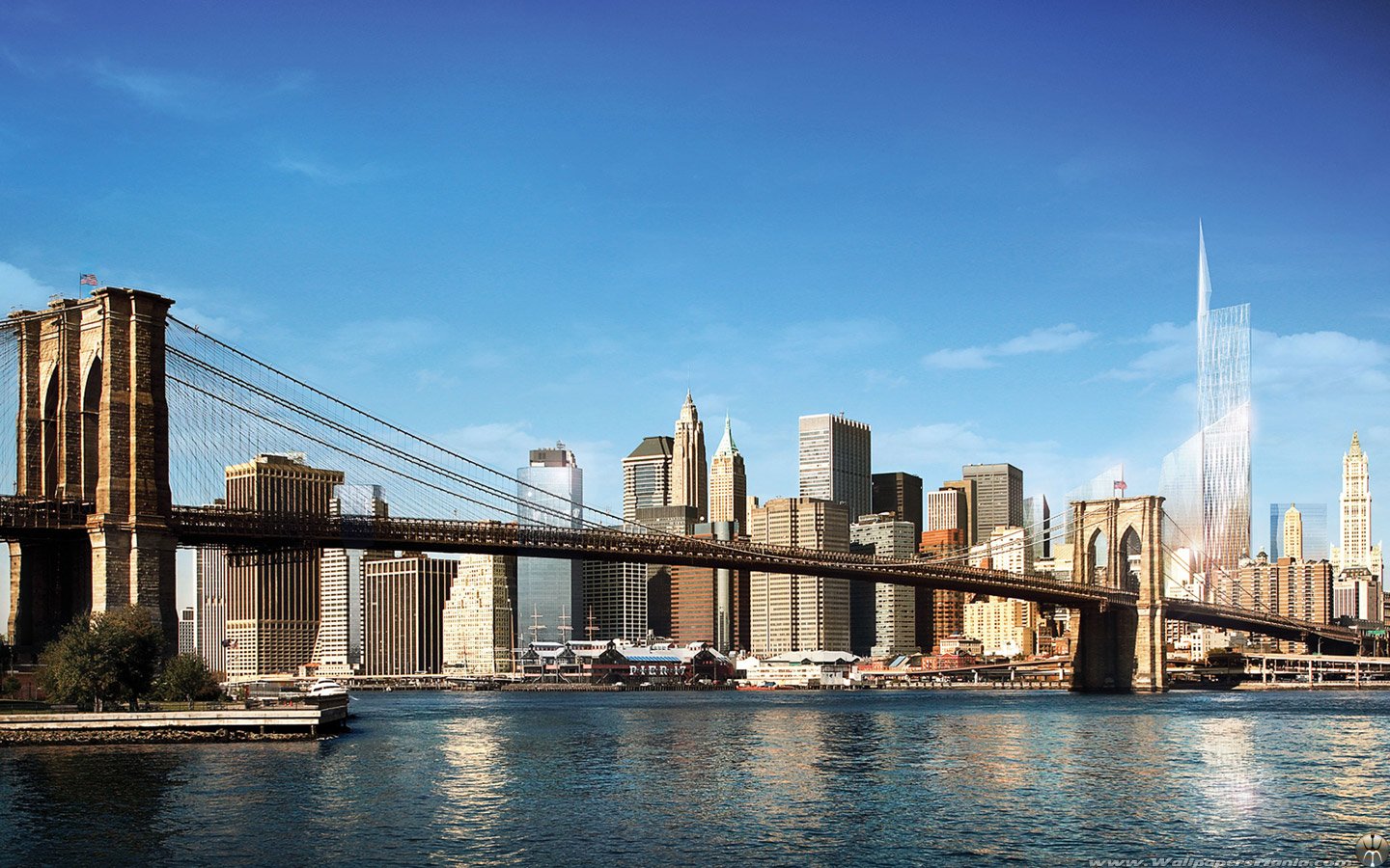 Dom Tower Brooklyn Bridge New York Wallpaper Of