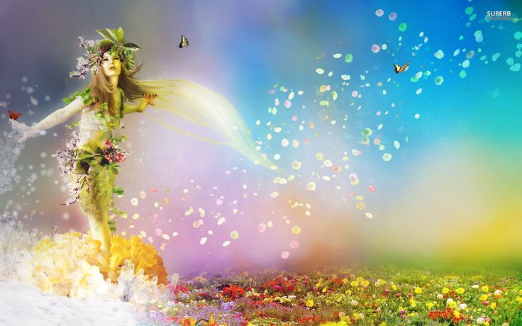 Wallpaper Spring Fairy Butterfly