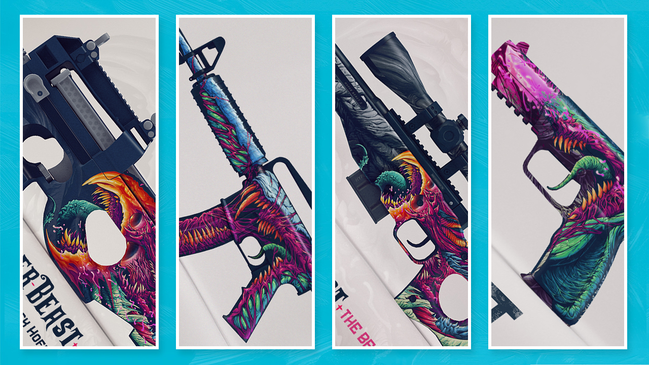 Wallpaper line, spot, blue background, AK-47, paint, cs go, custom paint  job, frontside misty for mobile and desktop, section оружие, resolution  1920x1200 - download