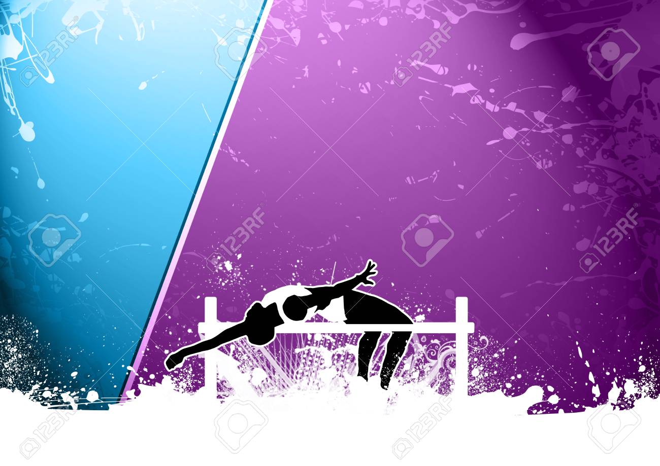 Abstract Grunge High Jump Background With Space Stock Photo