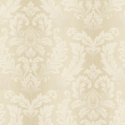 Sapphire Oasis Gold And White Tonal Damask Wallpaper