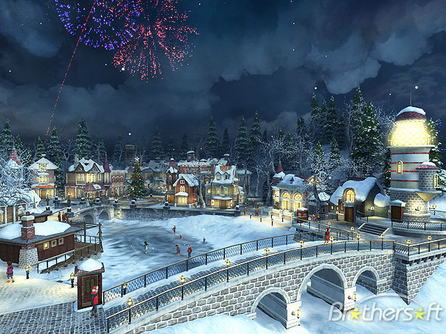 Snow Village 3d Screensaver