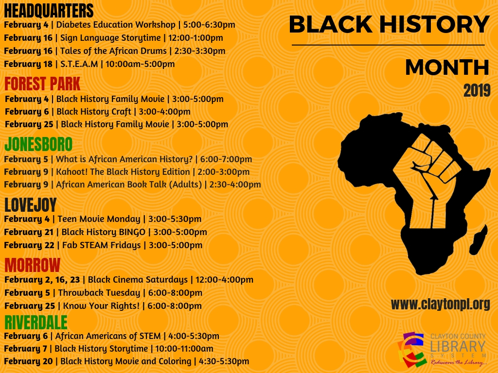 Black History Month Clayton County Library System