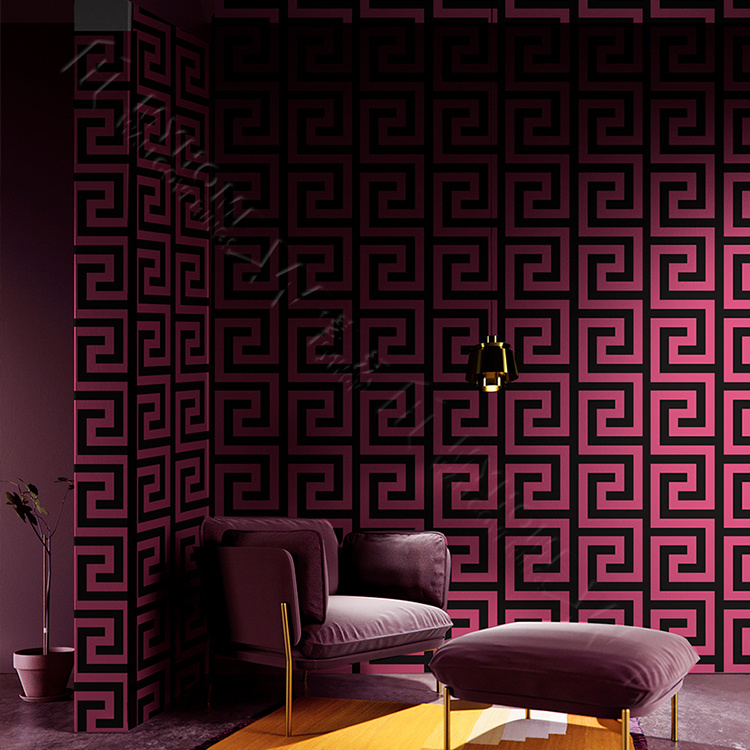 China Unique Stripe Design Pvc Interior Wallpaper For Home