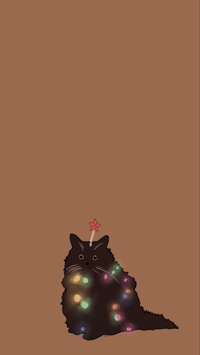 Christmas Cat Wallpaper iPhone Phone