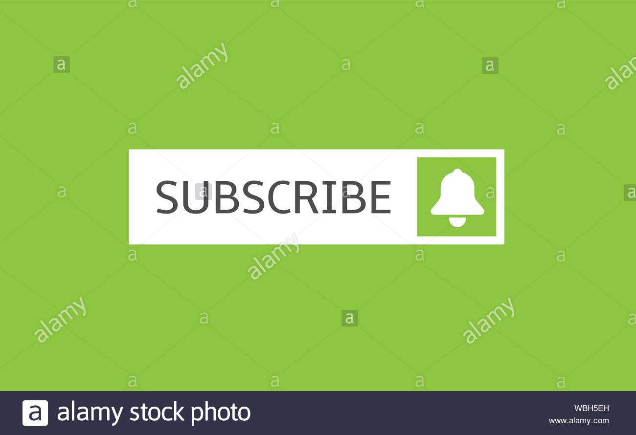 Subscribe Banner Template White Button With Bell Icon