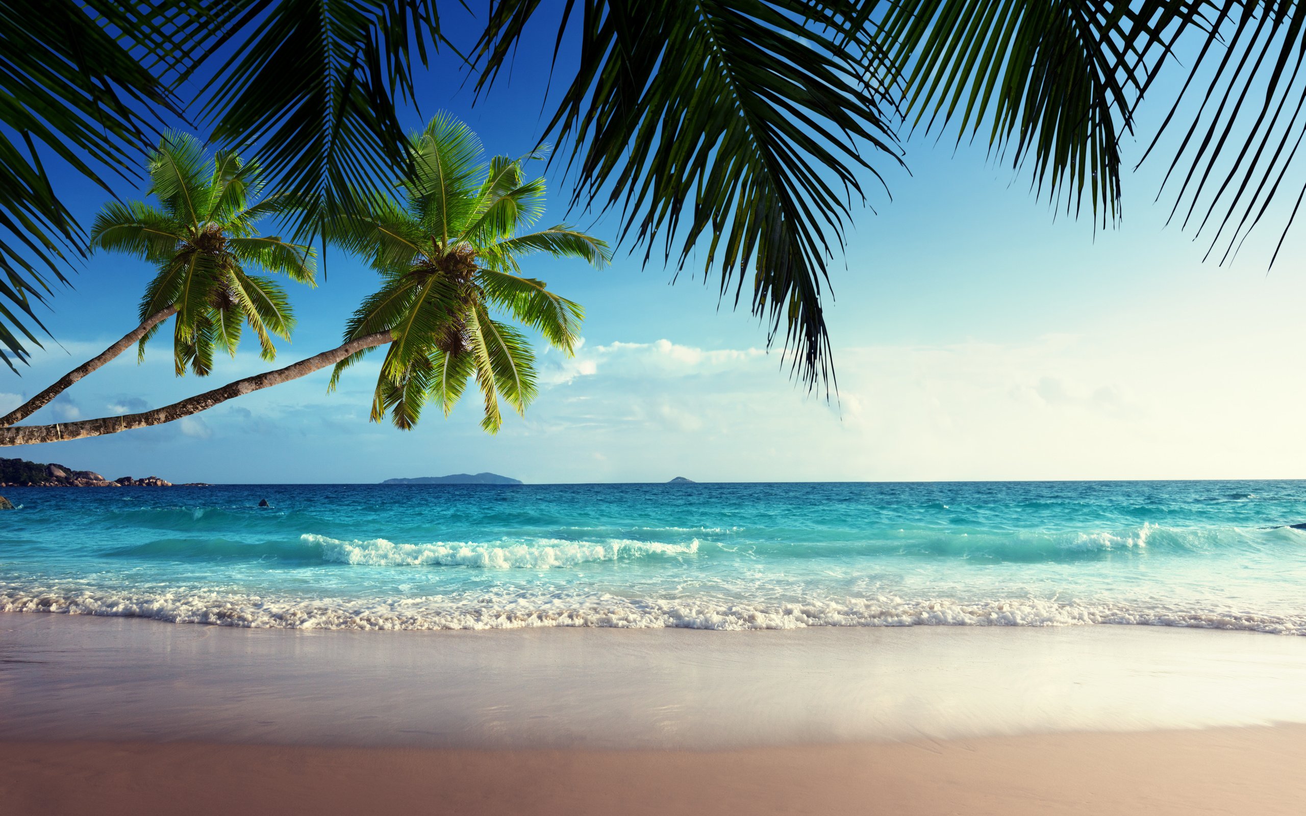 Tropical Beach Paradise Sunset   wallpaper