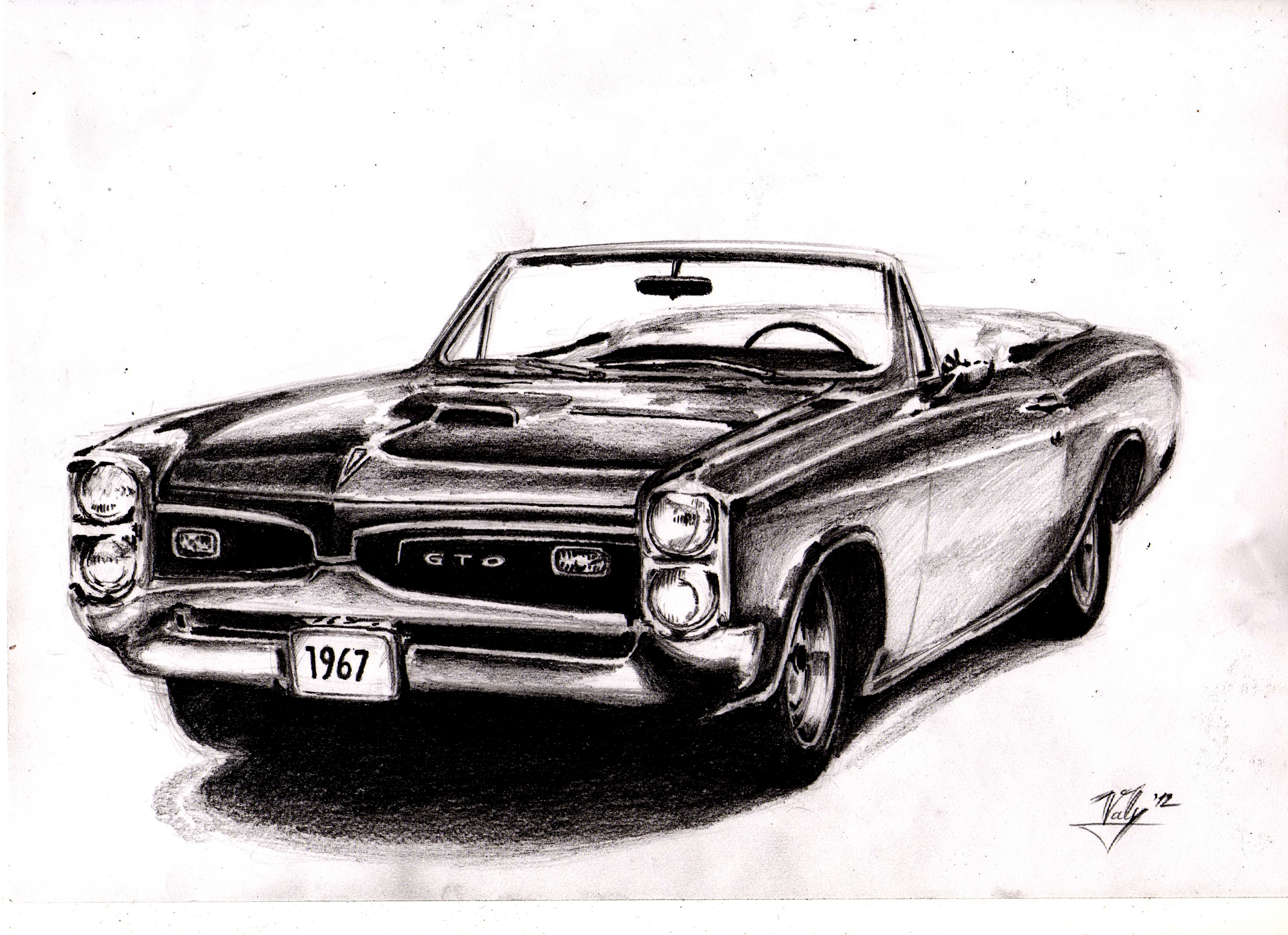 Pontiac Gto Drawing Sketch By Mastervali
